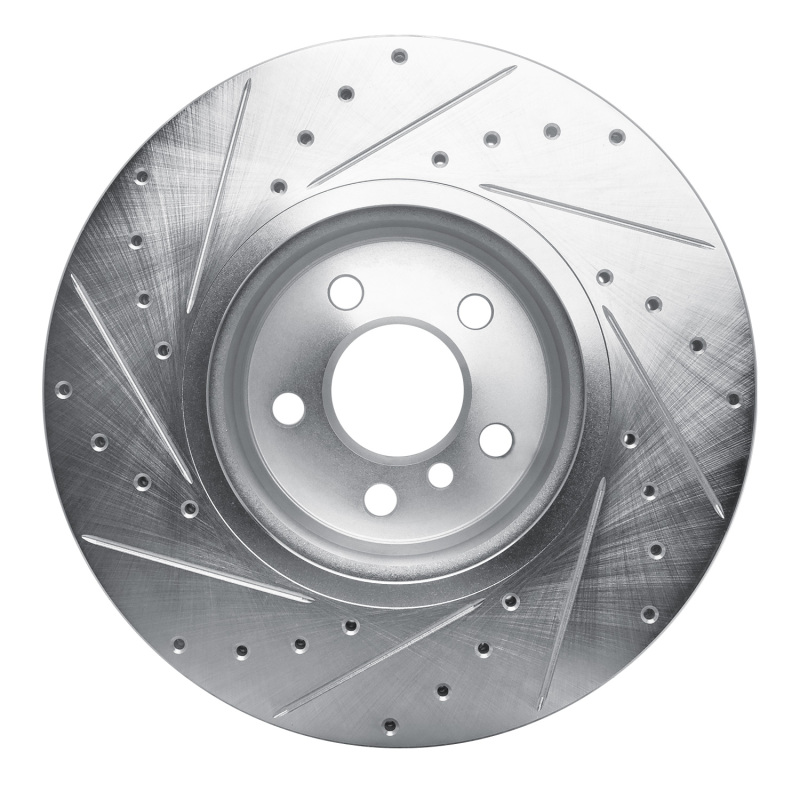 BMW 430I Gran Coupe Brake Rotor (1) - Front Right - R1 Concepts - Drilled & Slotted - Silver - `18-`25